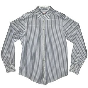 Brooks Brothers 346 Classic Fit Button-Up Shirt Womens Size 6 Striped Blue